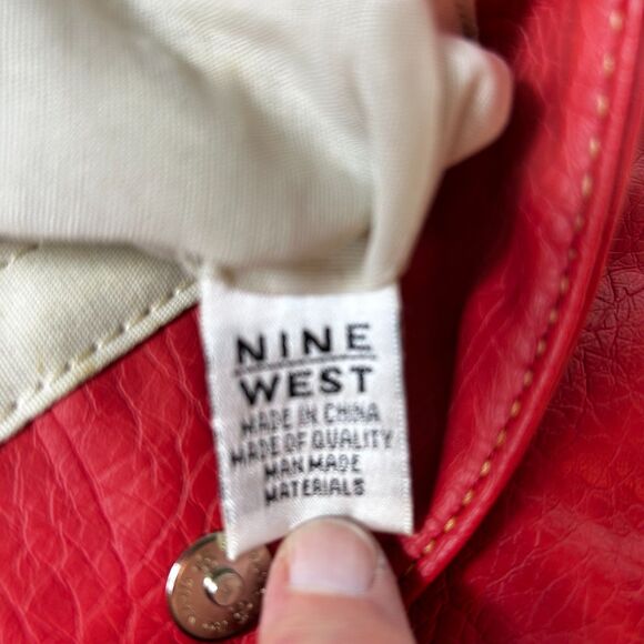 Nine West Women's Pink Textured Vegan Leather Chain Strap Wallet Crossbody Bag - Picture 9 of 14